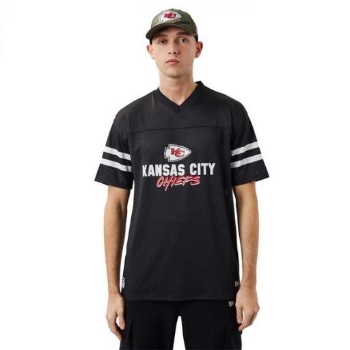 NEW ERA Camiseta NFL Kansas City Chiefs Script Mesh Tee Black White [1]
