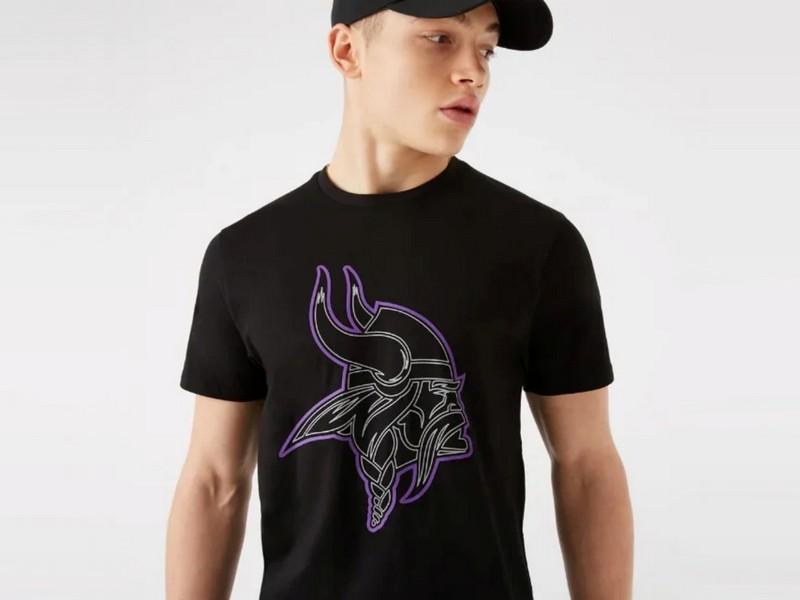 NEW ERA Camiseta NFL Outline Logo Tee Minnesota Vikings Black Purple