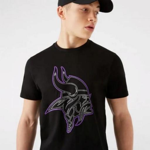 NEW ERA Camiseta NFL Outline Logo Tee Minnesota Vikings Black Purple [0]