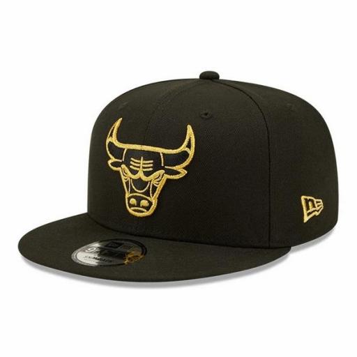 NEW ERA Gorra NBA Chicago Bulls Metallic Logo 9Fifty Cap Black Gold [0]