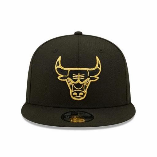 NEW ERA Gorra NBA Chicago Bulls Metallic Logo 9Fifty Cap Black Gold [1]