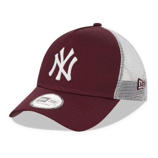 NEW ERA Gorra MLB New York Yankees Khaki A-Frame Trucker Cap Maroon White [0]