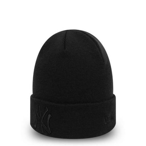 NEW ERA Gorro MLB New York Yankees Essential All Black Cuff Beanie Hat Black [1]