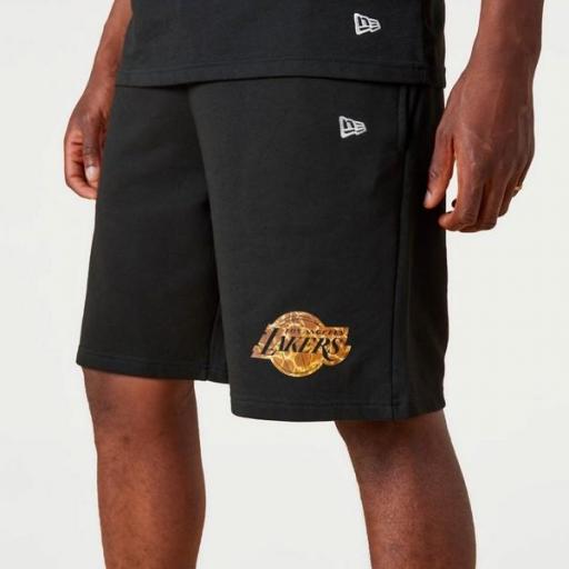 NEW ERA Pantalón corto NBA Los Ángeles Lakers Team Colour Shorts Water Print Black [2]