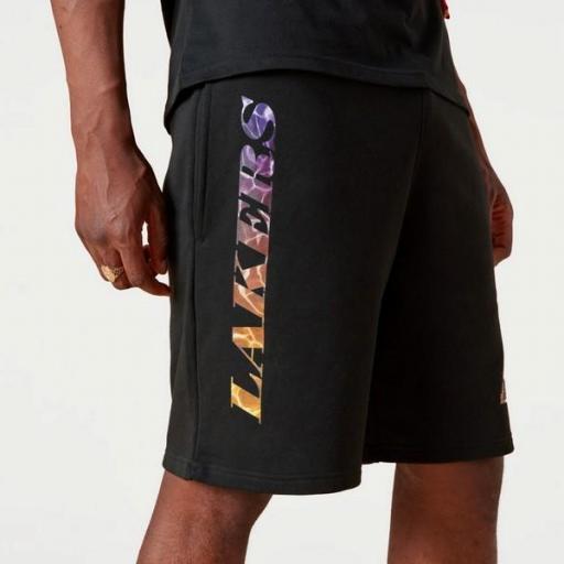 NEW ERA Pantalón corto NBA Los Ángeles Lakers Team Colour Shorts Water Print Black [3]