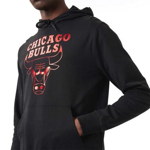 NEW ERA Sudadera NBA Chicago Bulls Foil Hoodie Black [1]
