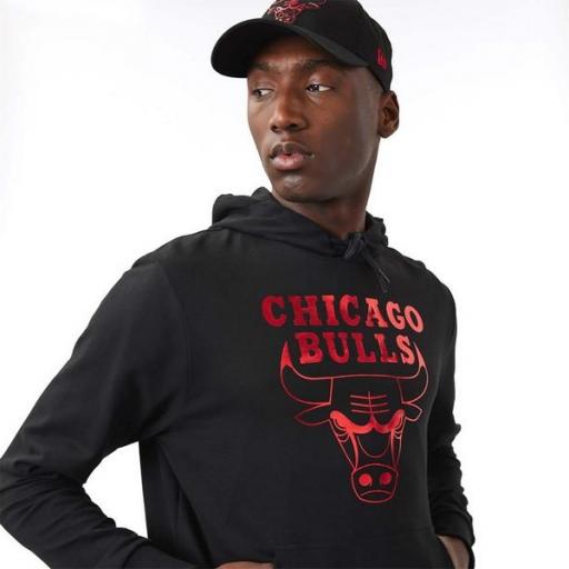 NEW ERA Sudadera NBA Chicago Bulls Foil Hoodie Black [2]