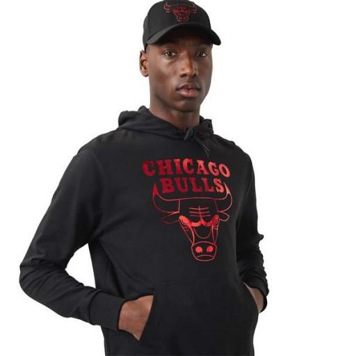 NEW ERA Sudadera NBA Chicago Bulls Foil Hoodie Black [3]