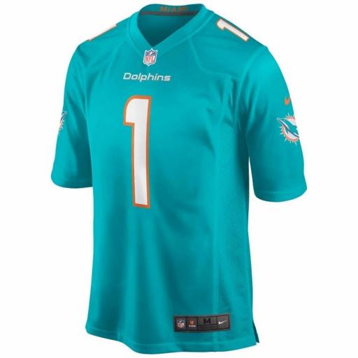 NIKE Camiseta NFL Miami Dolphins Tua Tagovailoa Short Sleeve V Neck T-Shirt Turbo Green [1]