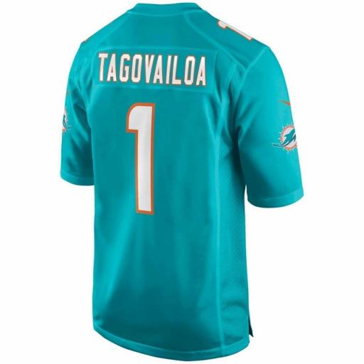 NIKE Camiseta NFL Miami Dolphins Tua Tagovailoa Short Sleeve V Neck T-Shirt Turbo Green [2]