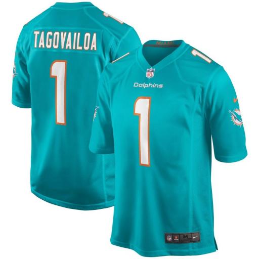 NIKE Camiseta NFL Miami Dolphins Tua Tagovailoa Short Sleeve V Neck T-Shirt Turbo Green [0]