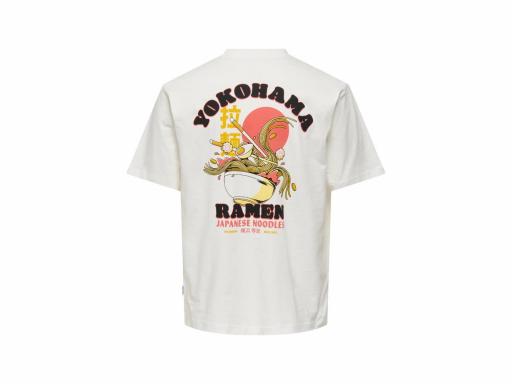 ONLY AND SONS Camiseta Hombre Onsalfie Life RLX Ss Tee Cloud Dancer Beige [2]