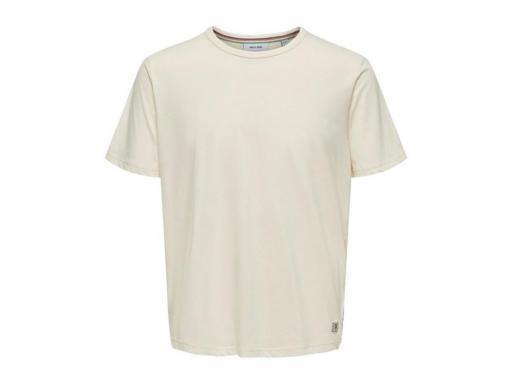 ONLY AND SONS Camiseta Hombre Onsmichi Life Reg SS Tee Antique White Blanco [0]