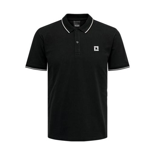 ONLY AND SONS Polo Piqué Hombre Onsfletcher Life Slim SS Noos Black Negro [2]