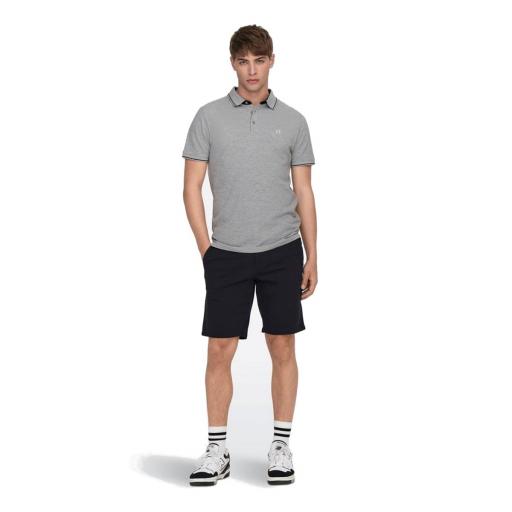 ONLY AND SONS Polo Piqué Hombre Onsfletcher Life Slim SS Noos Grey Gris [1]