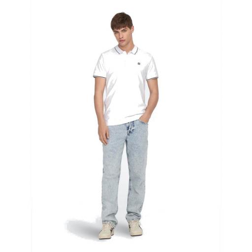 ONLY AND SONS Polo Piqué Hombre Onsfletcher Life Slim SS Noos White Blanco [0]