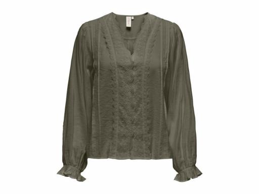 ONLY Blusa Mujer Onlamanda LS V-Neck Button Top WVN Kalamanta Verde