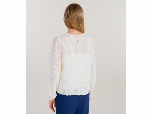 ONLY Blusa de encaje Onlemily Life LS Top WVN Creme Blanco [1]