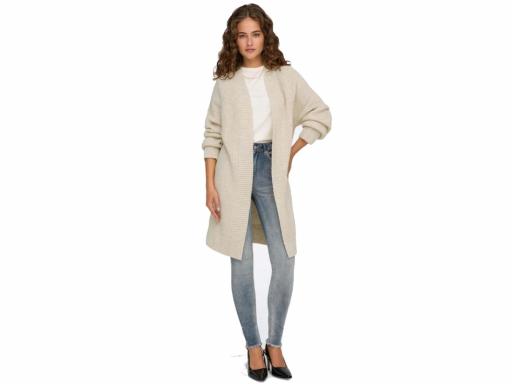 ONLY Chaqueta Mujer Onlleise Freya LS Open Cardigan KNT White Beige