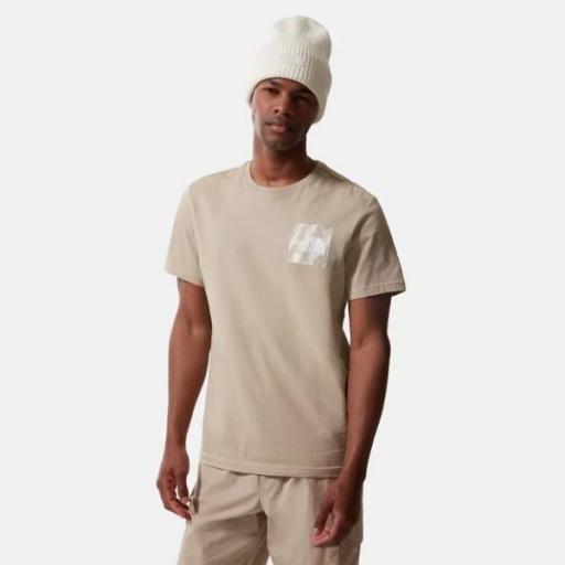THE NORTH FACE Camiseta M S/S Fine Tee Flax-Silver Grey Wooden Tiger Print [1]