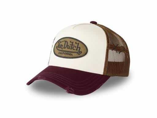 VON DUTCH Gorra Trucker Filet Efecto usada Mubu Burgundy Beige