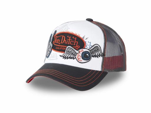 VON DUTCH Gorra Trucker Patchs Black Orange Negro