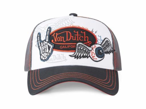 VON DUTCH Gorra Trucker Patchs Black Orange Negro [0]