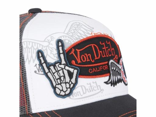 VON DUTCH Gorra Trucker Patchs Black Orange Negro [2]