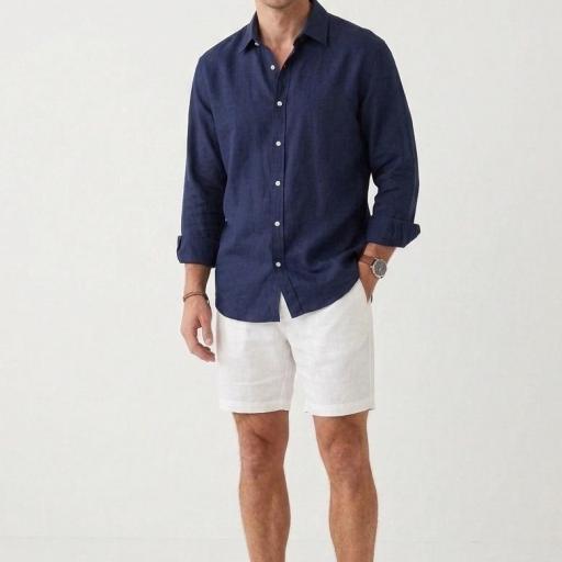 Camisa lino Navy [2]