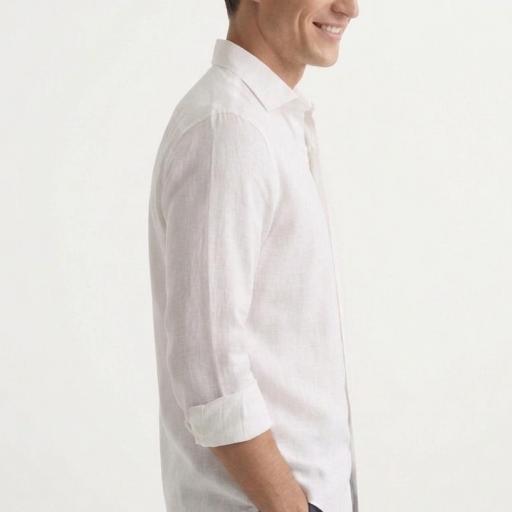 Camisa lino Blanca [0]