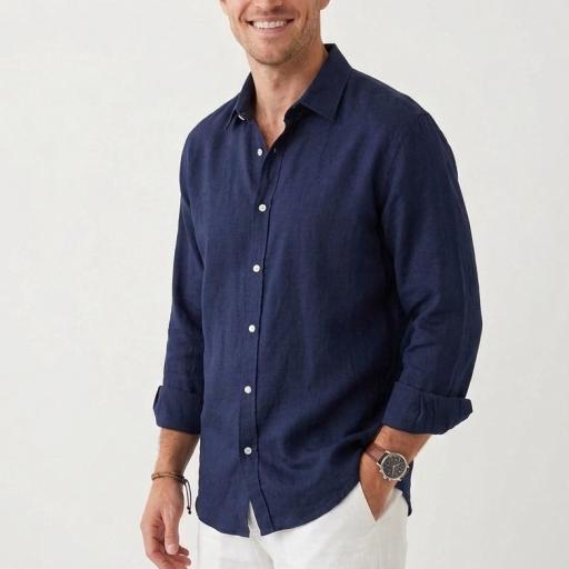 Camisa lino Navy [0]