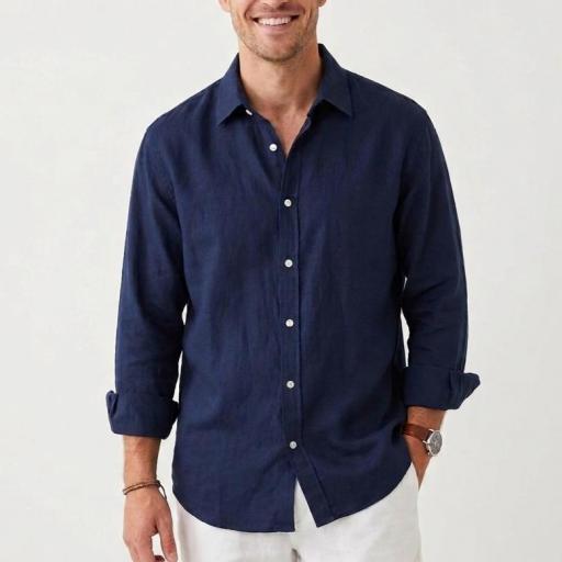 Camisa lino Navy [1]