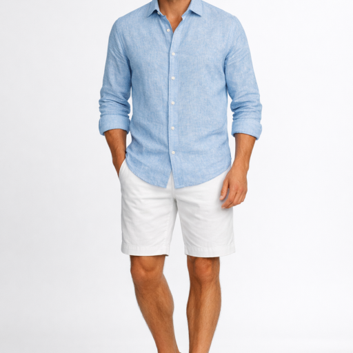 Camisa Lino Azul [2]