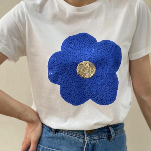 Camiseta Flor azul