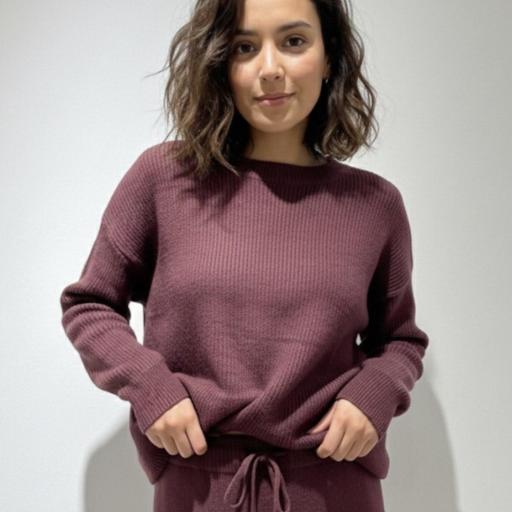 Suéter punto Burdeos