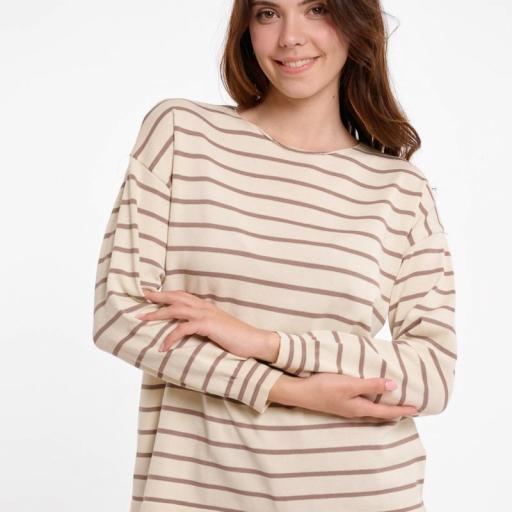 Suéter rayas Taupe