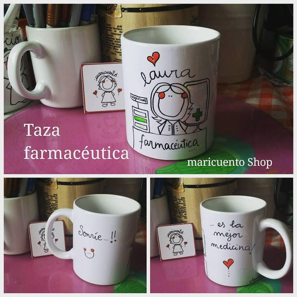 Taza metálica farmacia  Tienda solidaria Farmamundi