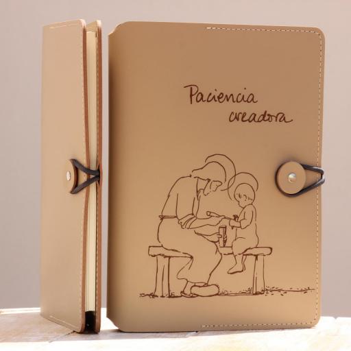 Paciencia creadora 705|Funda + cuaderno cuero reciclado [0]