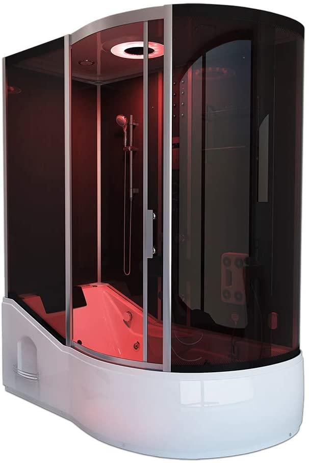 Cabina ducha - Todo EN 4in1 negro Izquierdo - dimensiones: 170 x 90 x 220  cm - incluye sauna de vapor y accesorios completos