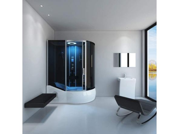 Cabina ducha - Todo EN 4in1 negro derecho - dimensiones: 170 x 90 x 220 cm - incluye sauna de vapor y accesorios completos [1]