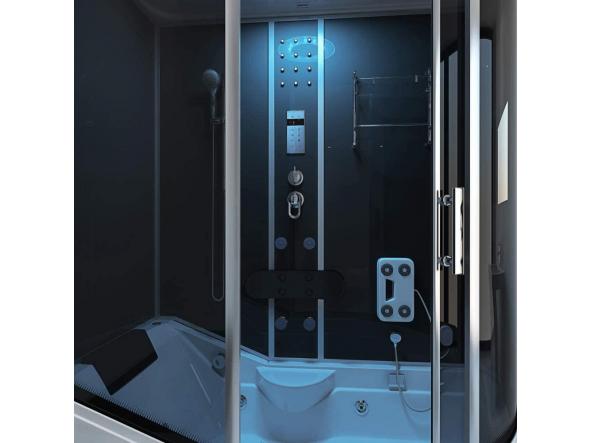 Cabina ducha - Todo EN 4in1 negro derecho - dimensiones: 170 x 90 x 220 cm - incluye sauna de vapor y accesorios completos [2]
