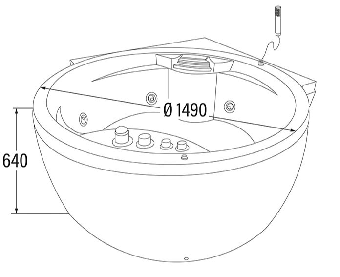 Medidas Bañera Hidromasaje Redonda Esquinera