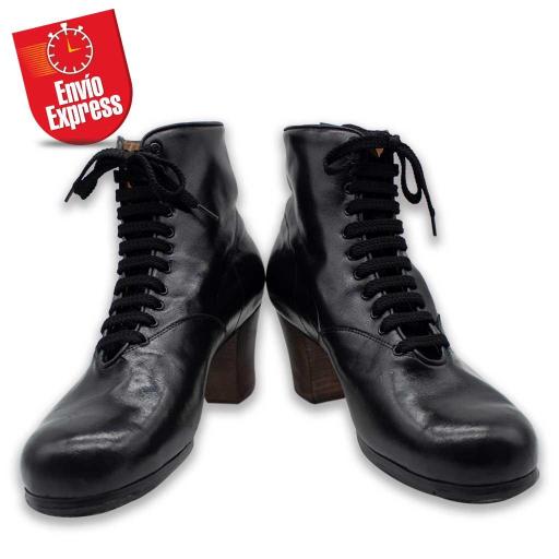 Calzado Flamenco Bota de Caballero Cordones Piel Negra 42 [0]