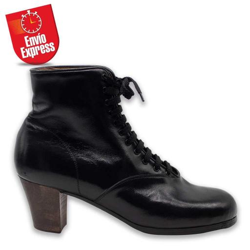 Calzado Flamenco Bota de Caballero Cordones Piel Negra 42 [1]