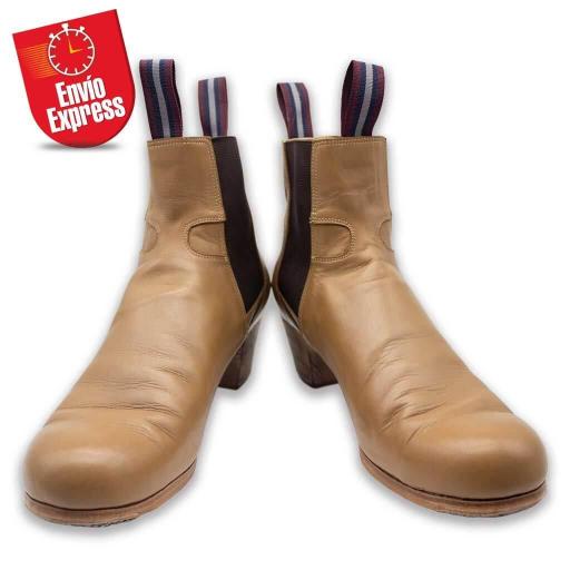 Calzado Flamenco Bota de Caballero Piel Beige Oscuro 43