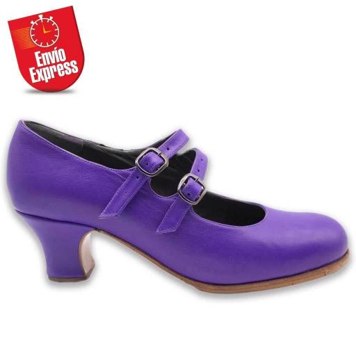 Calzado Flamenco Dos Hebillas Piel Morado 40.5 [1]