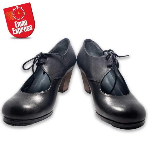 Calzado Flamenco Lazo Piel Negra 35