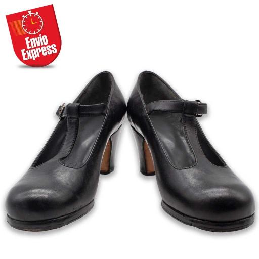 Calzado Flamenco Tango Cerrado Piel Negra 38