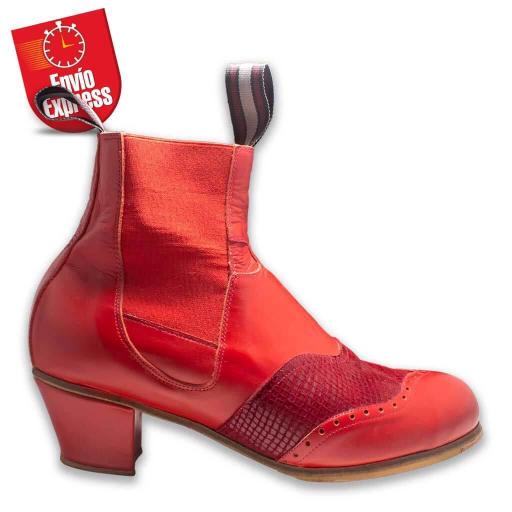Calzado Flamenco Bota de Caballero Piel y Serpiente Roja 41.5 [1]