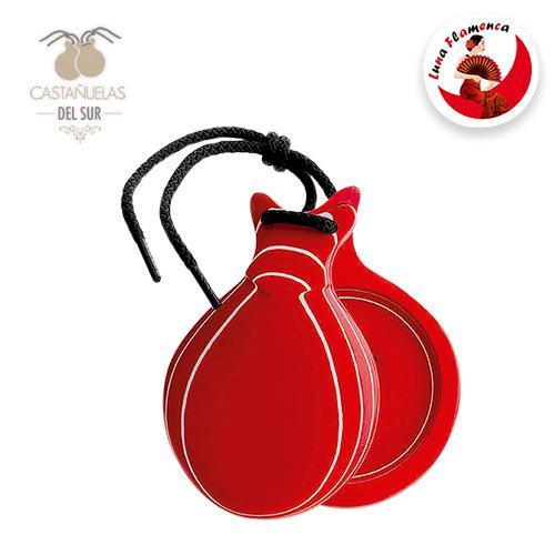Castañuela del Sur Vidrio Rojo Veteado Blanco Profesional